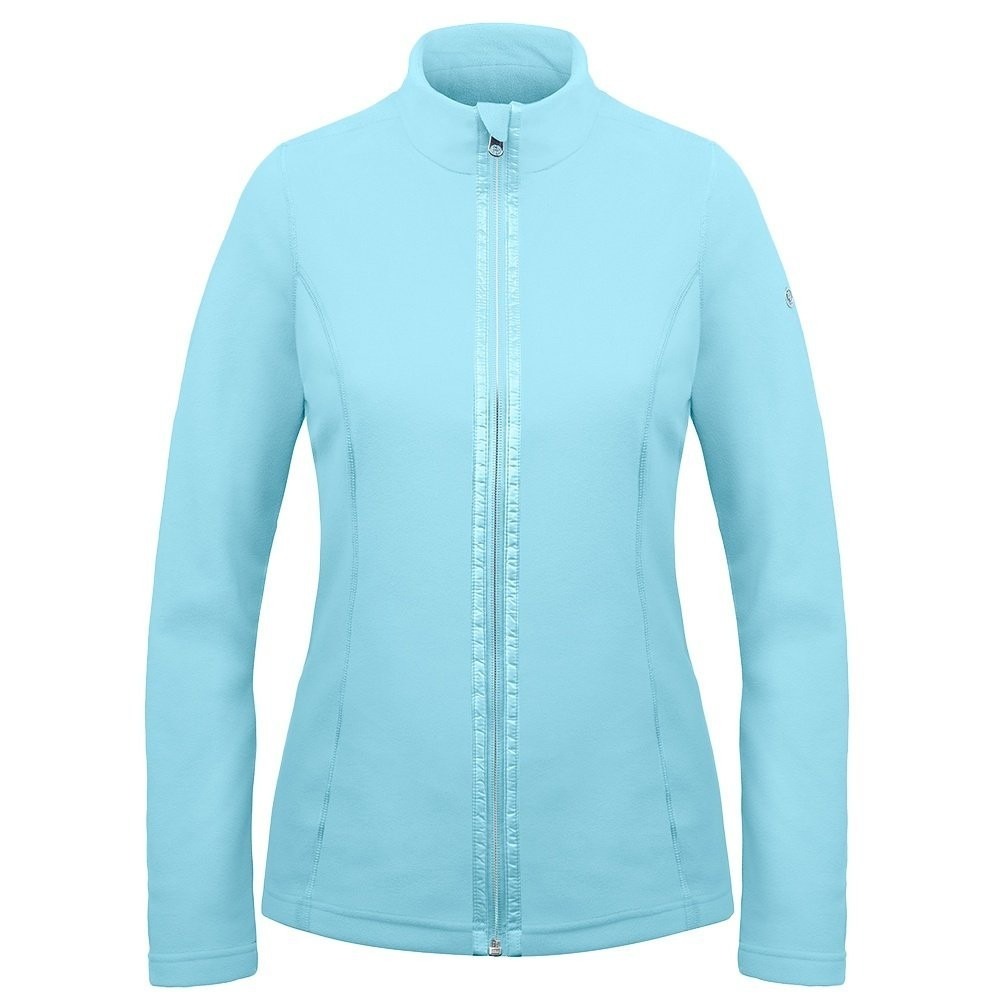 Poivre Blanc Fleece Jacket Womens XL Blue Excellent Full Zip Mock Neck Ski Layer